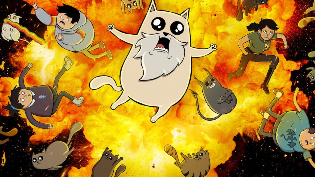 Poster for animated series Exploding Kittens