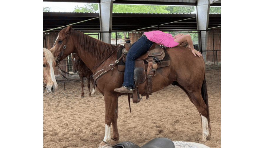 Astonishing pony trick riding in Texas