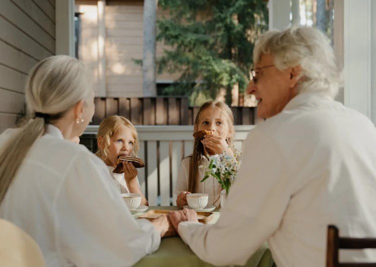 Grandmas bond with grandchildren