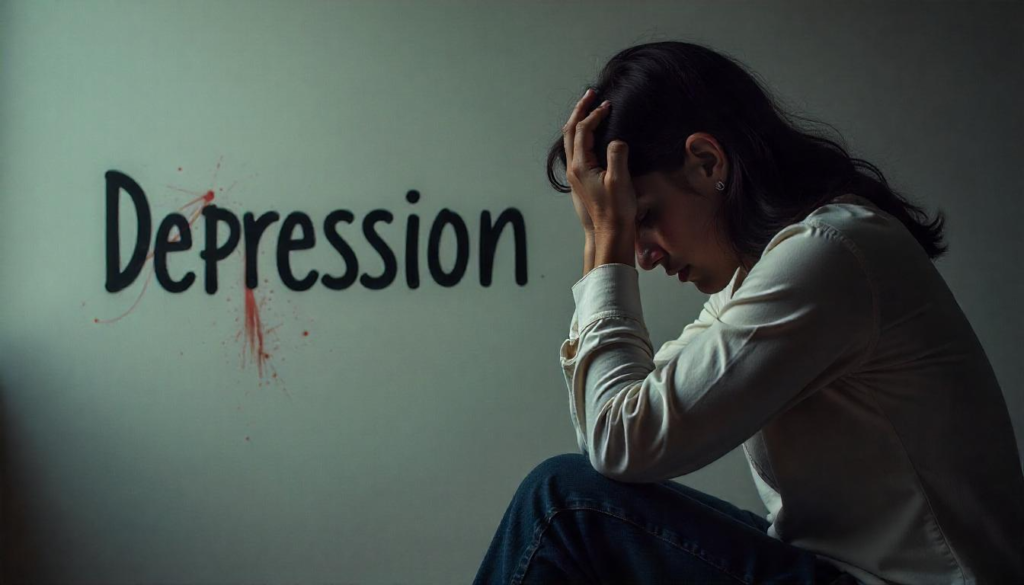 Depression: Signs, Symptoms, and When to Seek Help A young woman sitting alone, looking down with a sad expression, representing the emotional burden of depression.