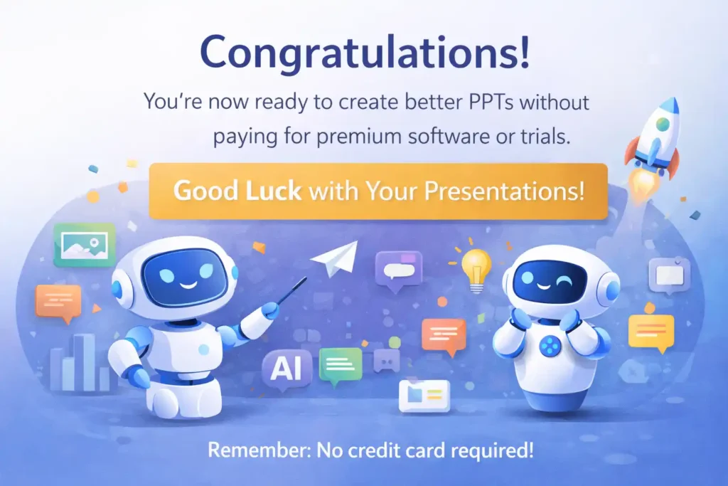 Best Free AI Tools for PPT Creation Without Credit Card (2026)