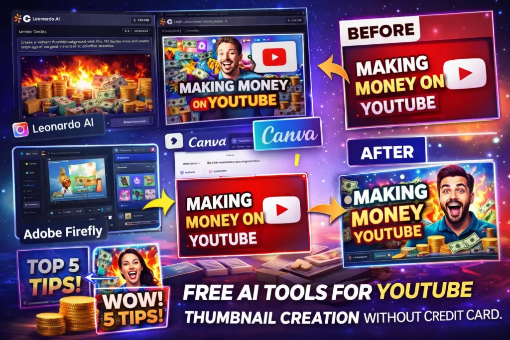Free AI Tools for YouTube Thumbnail Creation Without Credit Card (2026 Guide) Free AI Tools for YouTube Thumbnail Creation Without Credit Card (2026 Guide)