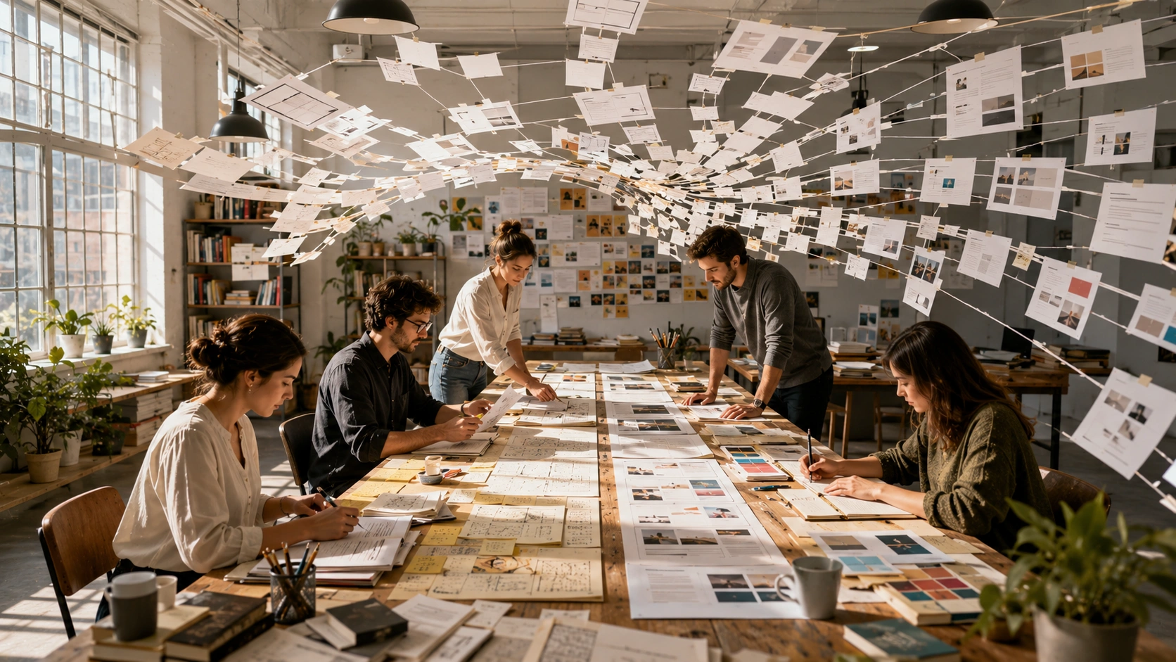 Creative workspace with collaborative design flow