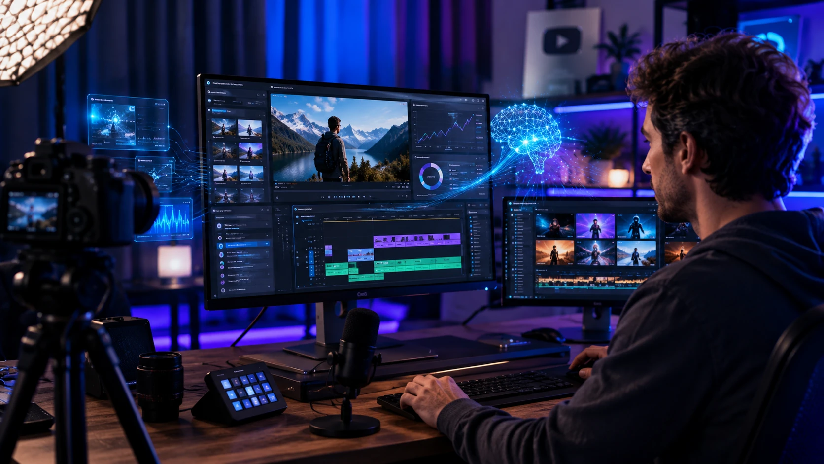 AI YouTube tools helping content creators with video editing and channel growth